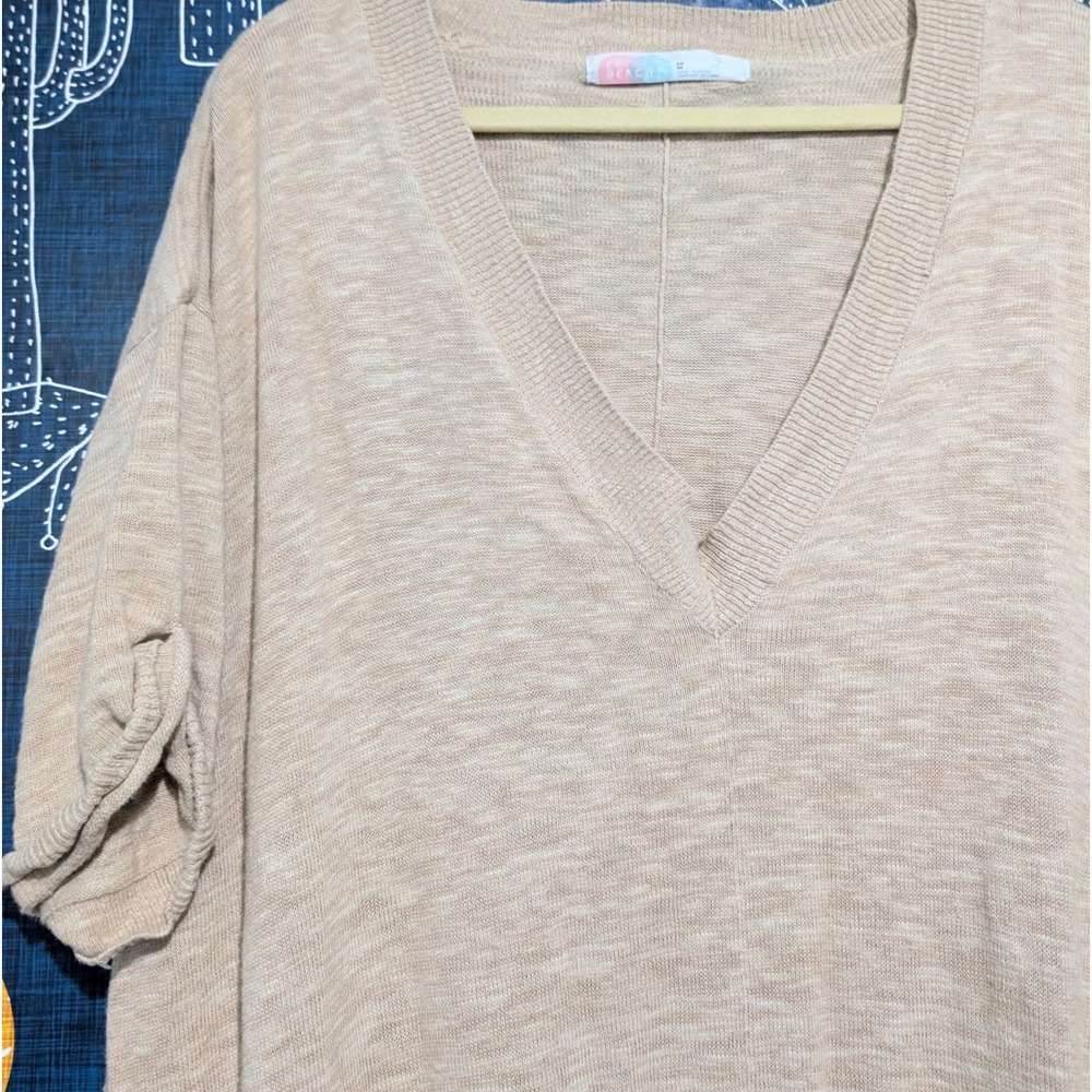 Free People Everyday Sweater One Piece Oversize Jumpsuit Beige Women's Medium - Picture 5 of 12